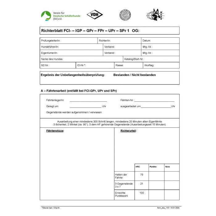 Richterblock "IGP – GPr – FPr – UPr – SPr 1"