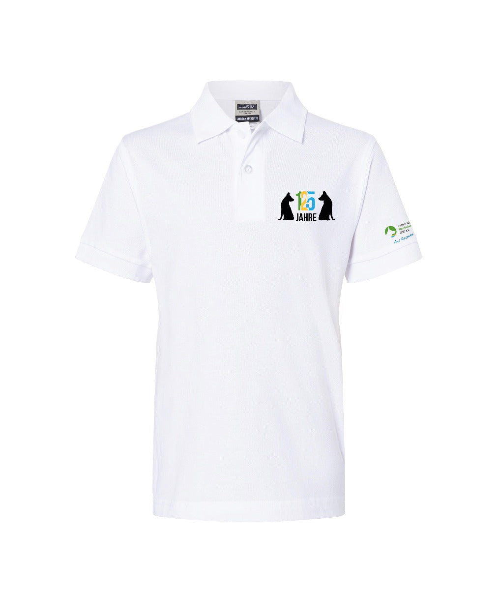 Jubiläums-Polo-Shirt Kinder-weiß-Gr. 146/152
