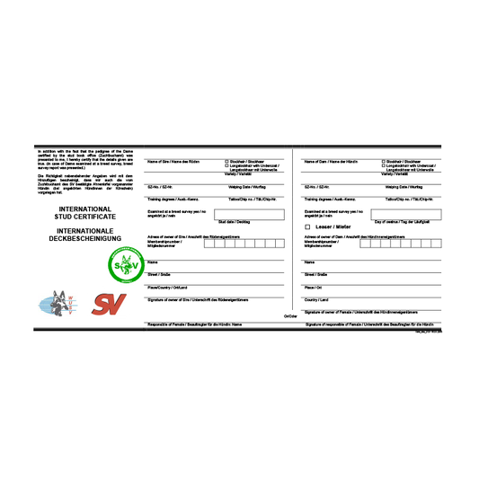 Internationale Deckbescheinigung