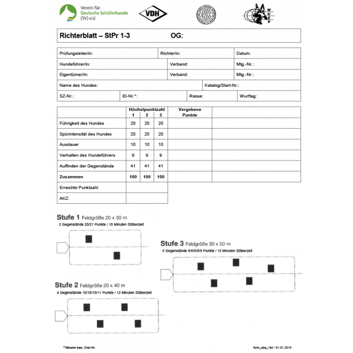 Richterblatt "Stöberprüfung"