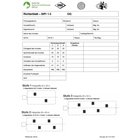 Richterblatt "Stöberprüfung"