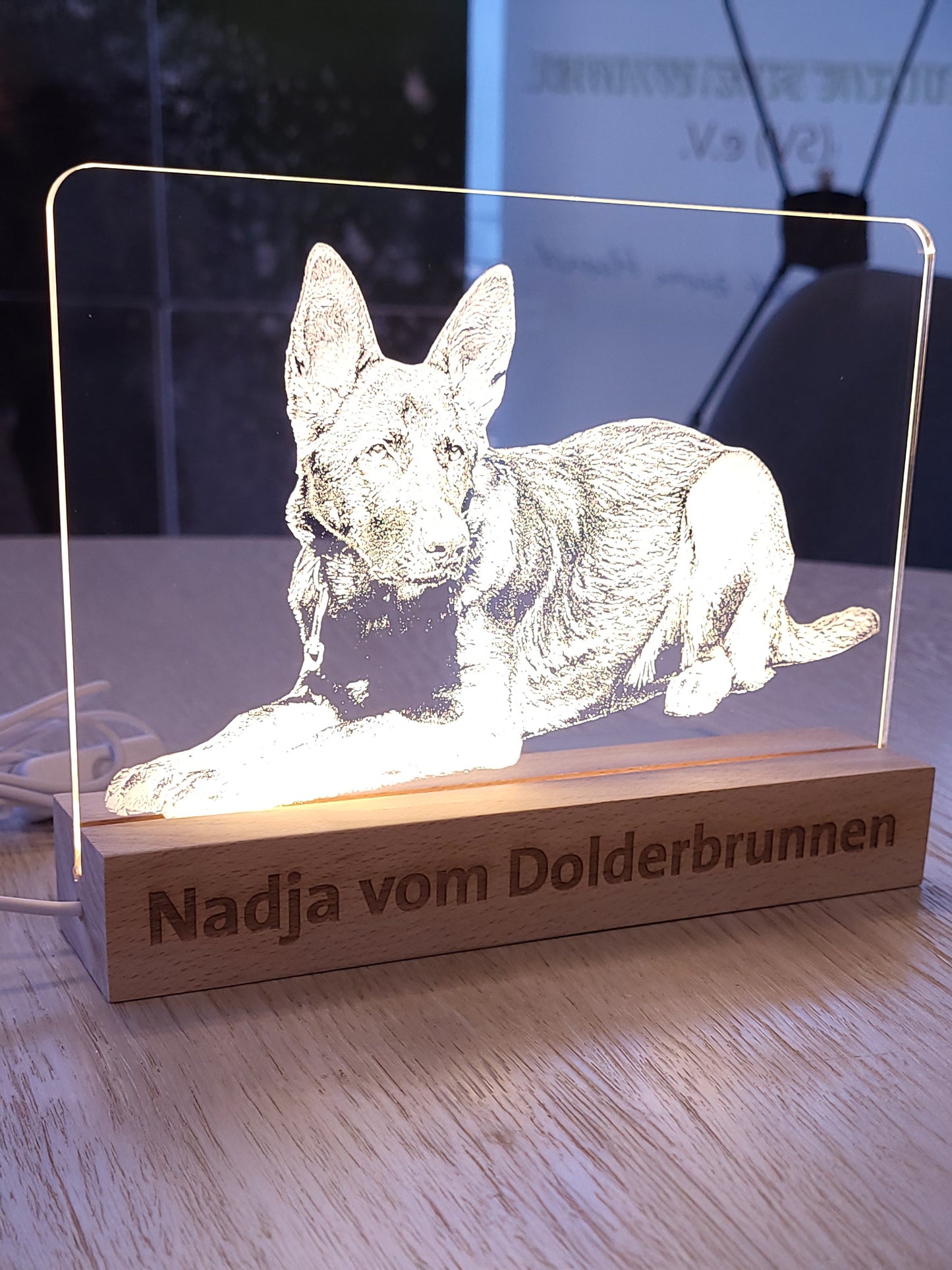LED-Schild mit individuellem Hundebild