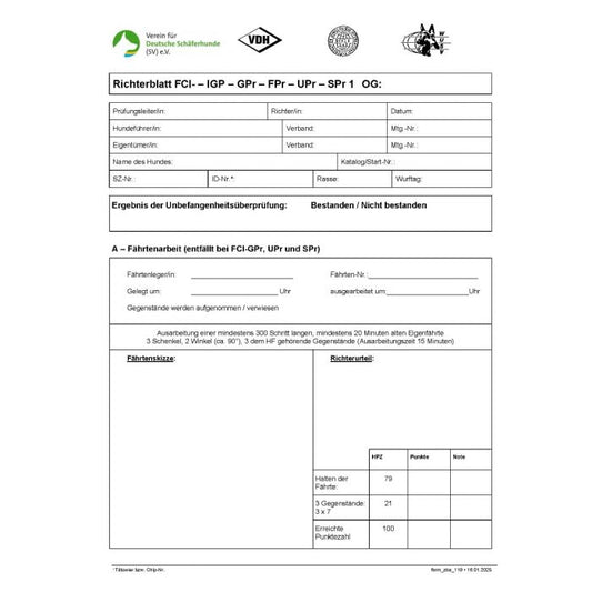 Richterblock "IGP – GPr – FPr – UPr – SPr 1"