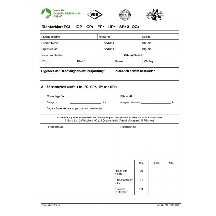 Richterblock "IGP – GPr – FPr – UPr – SPr 2"