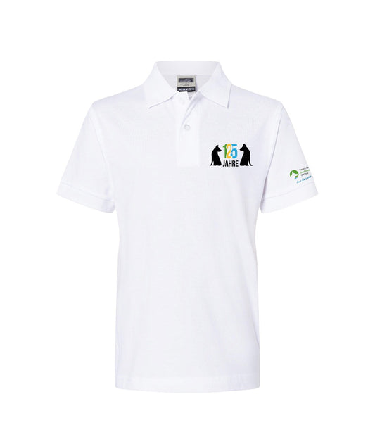 Jubiläums-Polo-Shirt Kinder-weiß-122/128