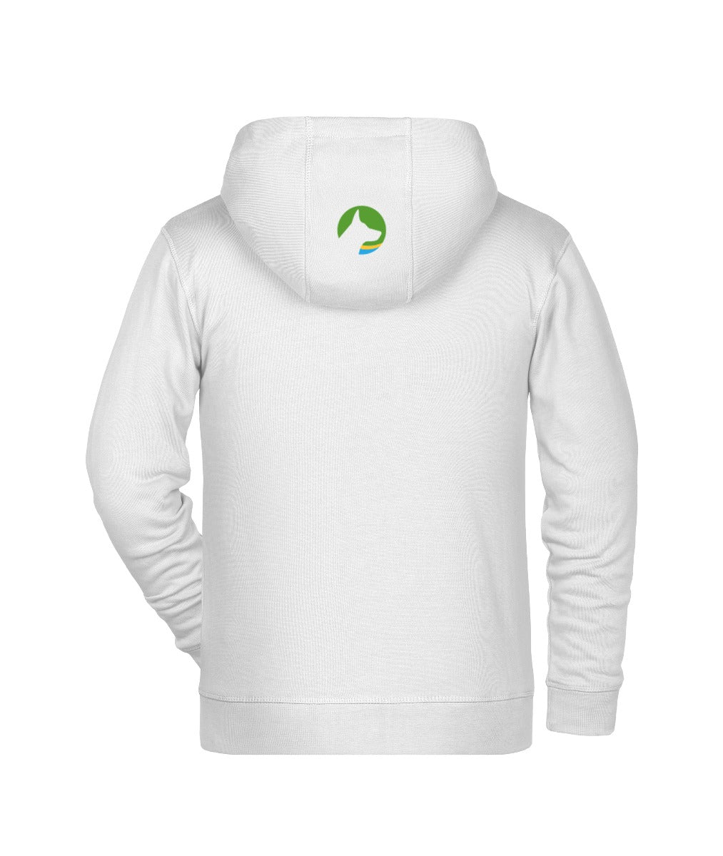 Jubiläums-Kapuzen-Sweatjacke Kinder-weiß-110/116